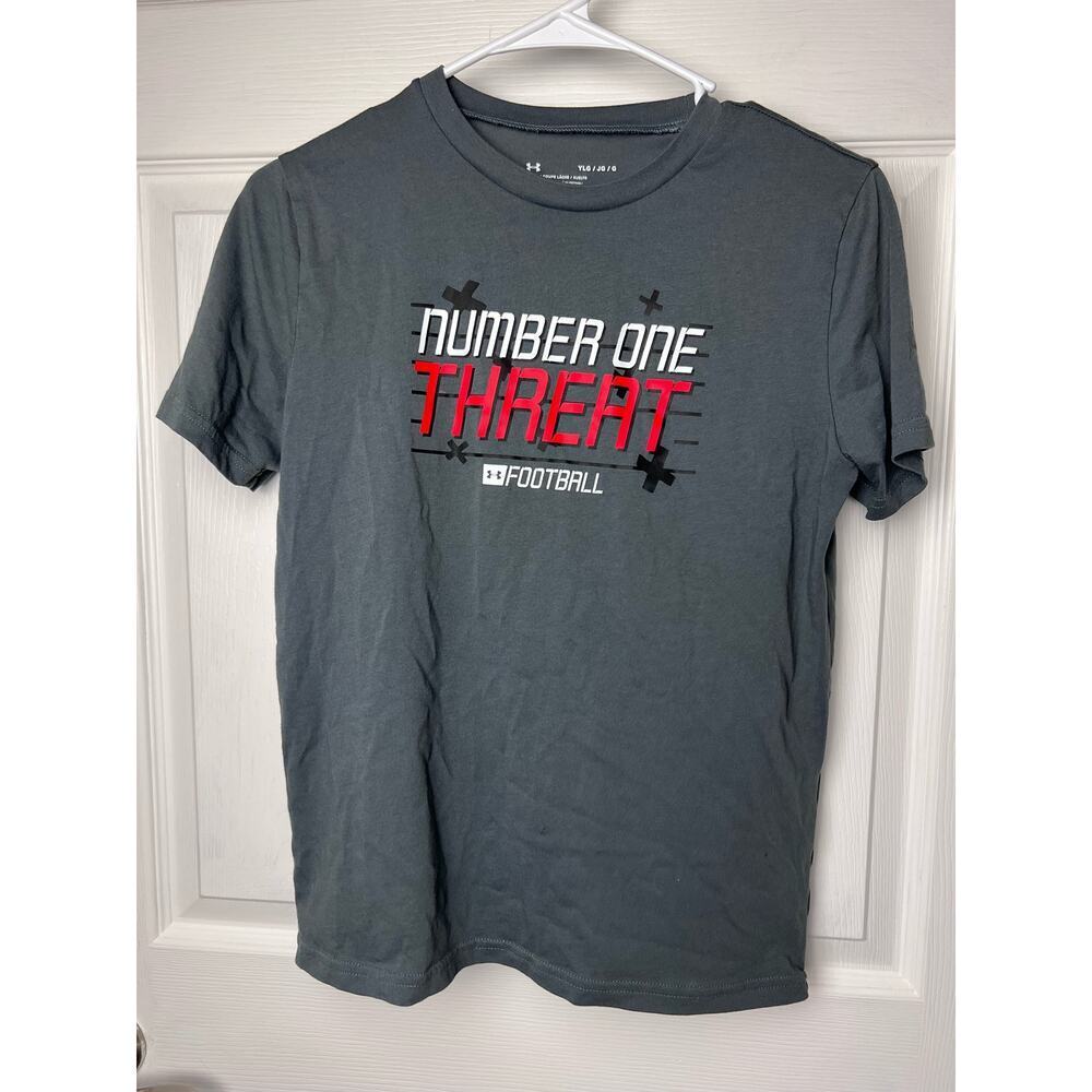 Under Armour "Number One Threat" Football Youth Shirt, Size YLG